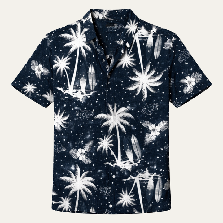Freja Andersen | Herre Retro Tropical Coconut mønster Hawaiian Beach skjorte