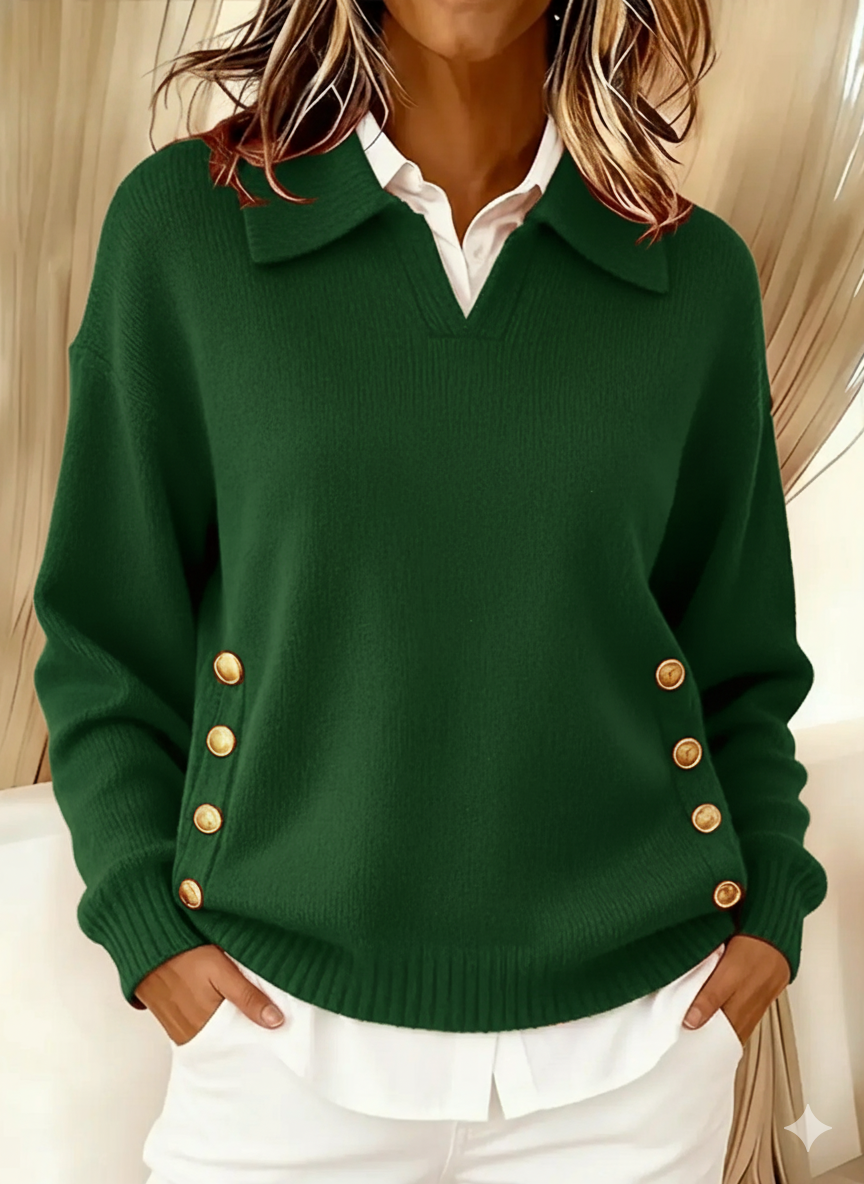 Vynette™ | V-hals sweater med krave — 7