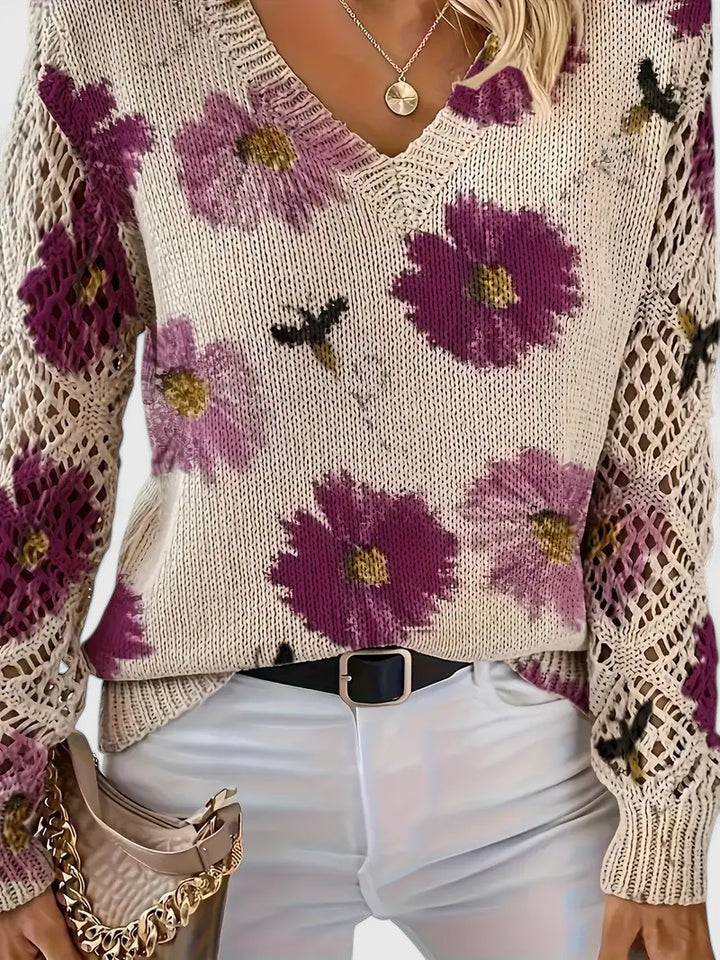 Aurélie | Elegant blomstret striktrøje — 7