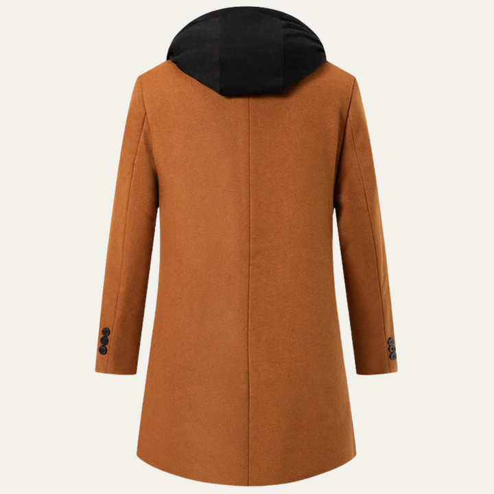 Freja Andersen | Herre med hætte uld Overcoat med quiltet Lining