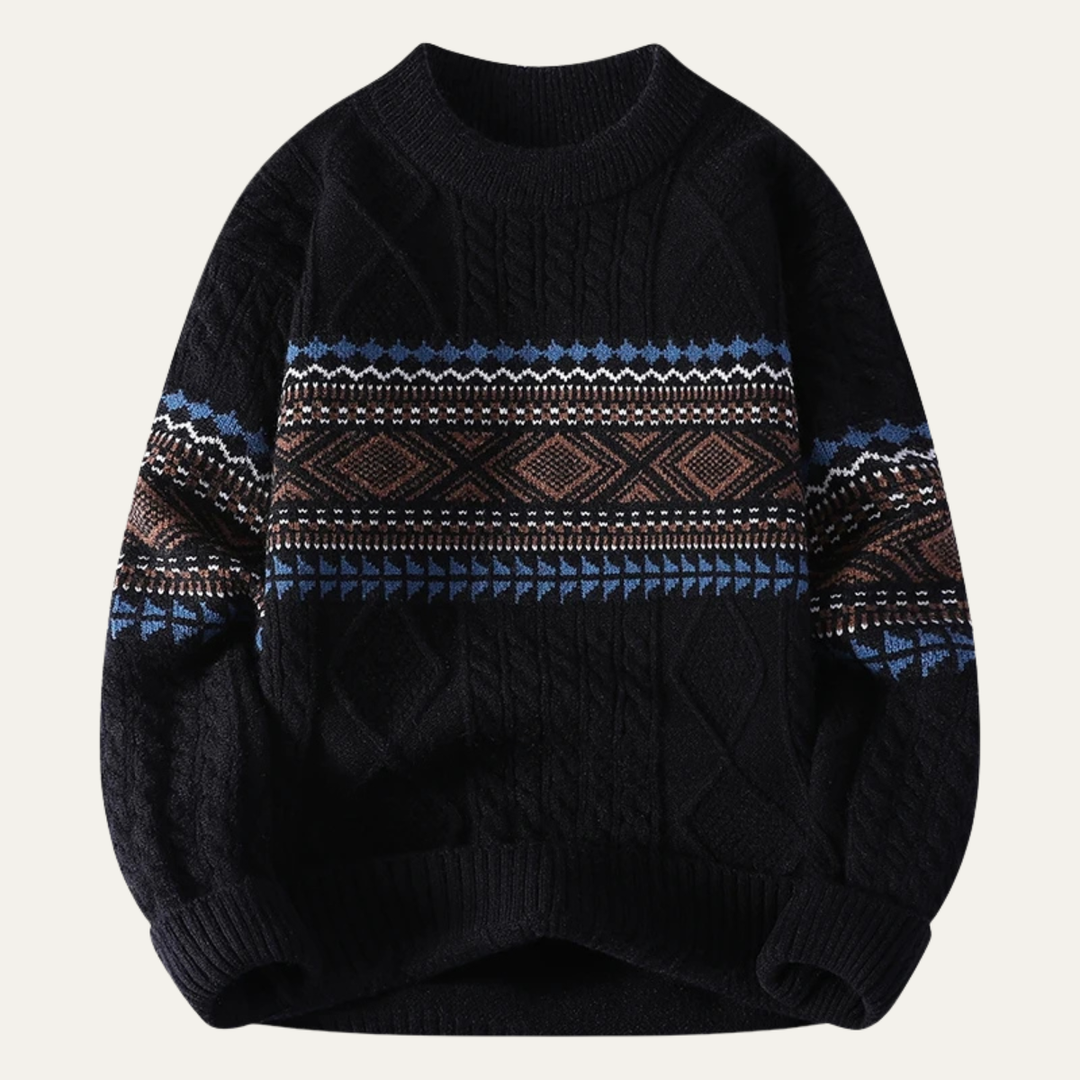 Crestmoor | Herre strik varm rund hals trøje med Nordic Pattern