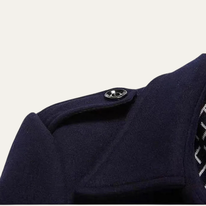 Freja Andersen | Herre stilren dobbeltknappet vinter trenchcoat