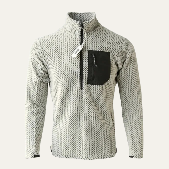 Freja Andersen | Herre halv lynlås kashmir trøje med Chest Pocket
