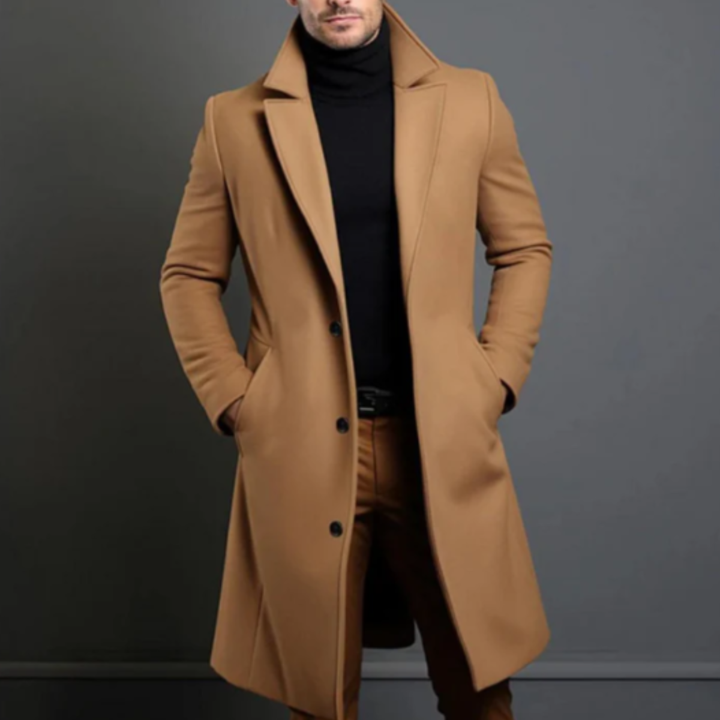 Freja Andersen | Herre Elegant klassisk uld vinter Overcoat