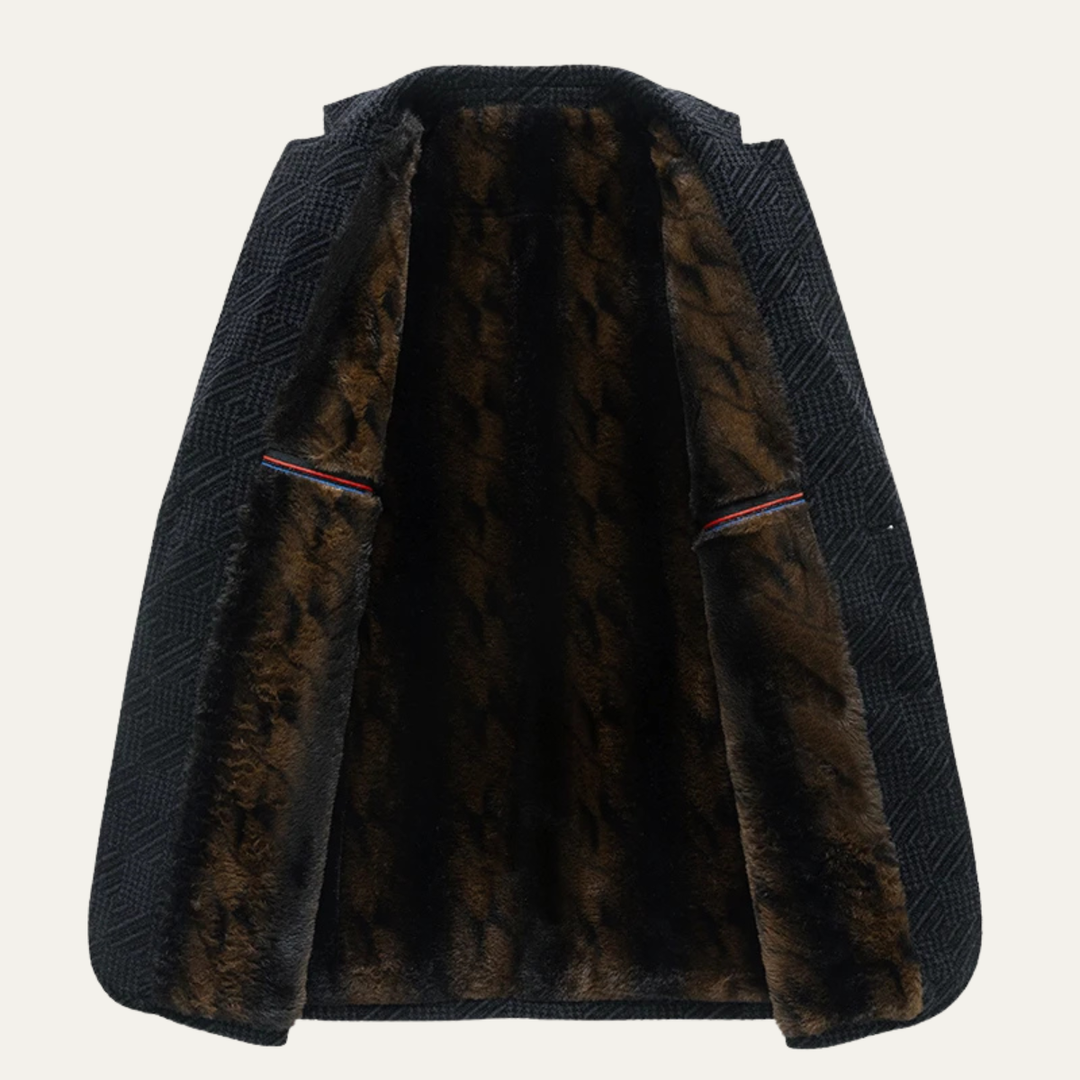 Freja Andersen | Herre varm fleeceforet tekstureret vinter blazer