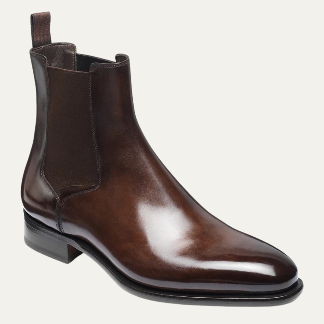 Freja Andersen | Herre stilren afslappet vintage læder Chelsea-støvler