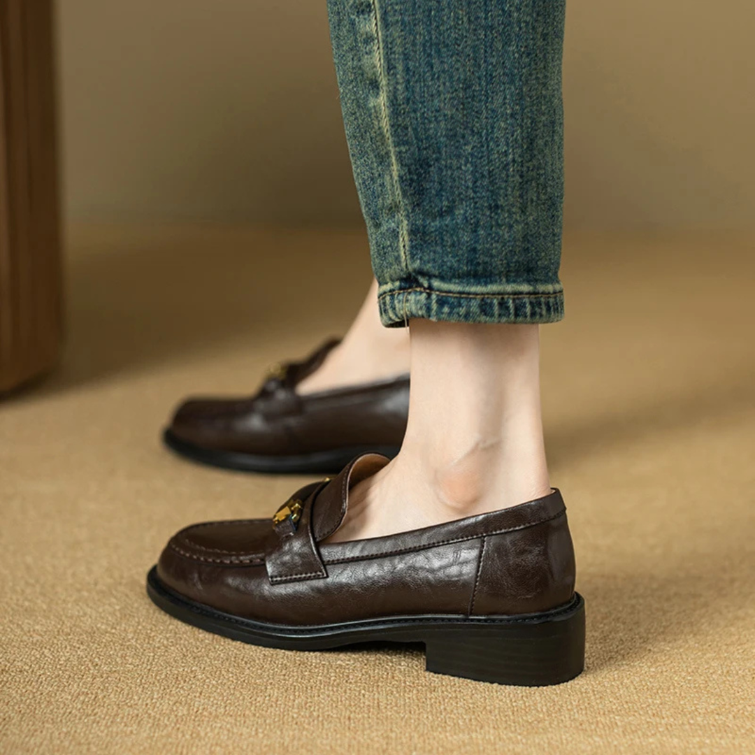 Montepulciano | Herre klassisk Slip On læder loafers med Metal Buckle