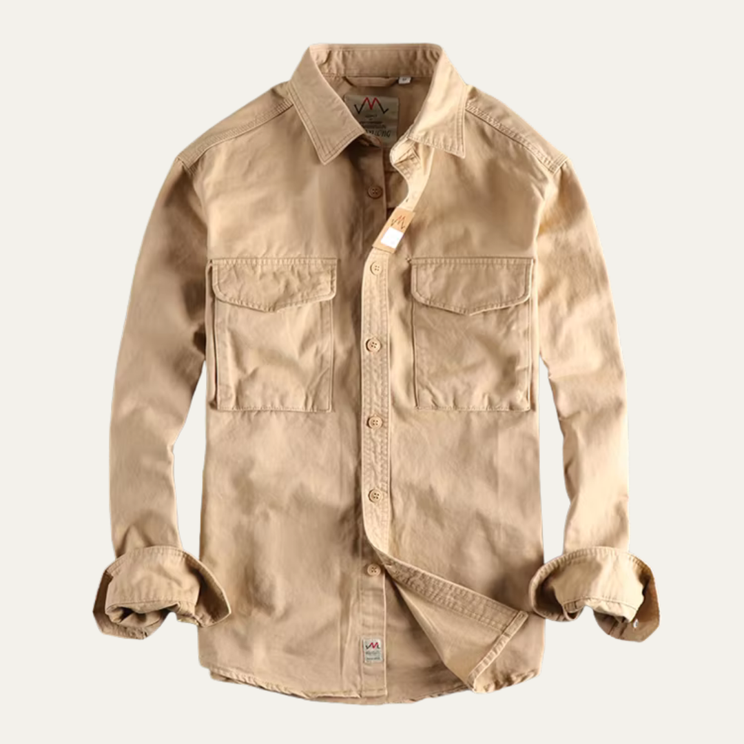 Freja Andersen | Herre Safari Style knaplukket afslappet skjorte