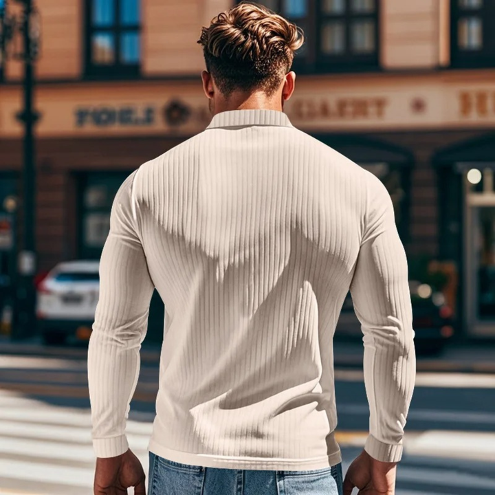 Freja Andersen | Herre Ribbed strikket poloshirt