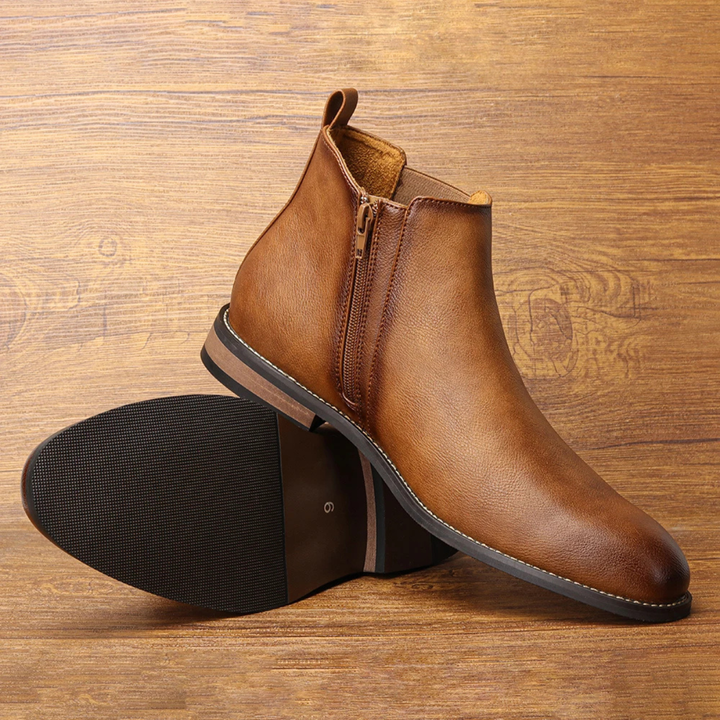 Agrigento | Herre Chelsea læder Ankle støvler med Elastic Side Panels