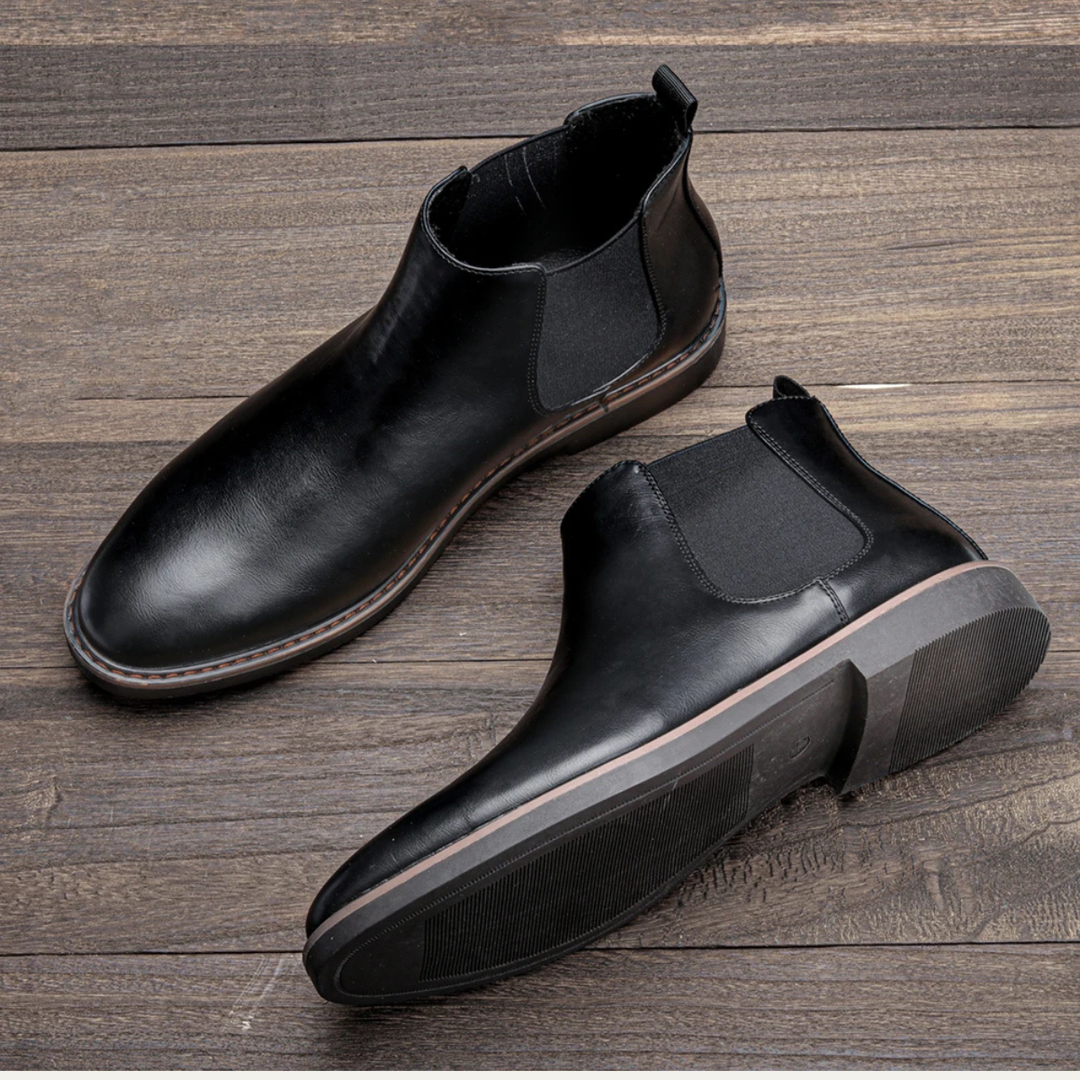 Mantova | Herre klassisk Retro Slip On Ankle læder Chelsea-støvler