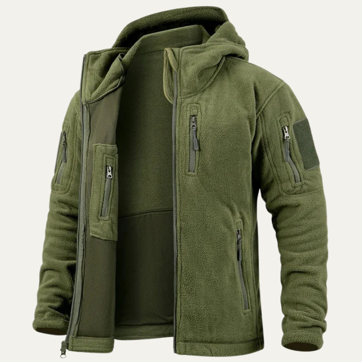 Freja Andersen | Herre varm Tactical Fleece jakke med Hood and Multi Pockets