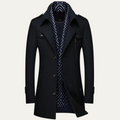 Freja Andersen | Herre stilren dobbeltknappet vinter trenchcoat