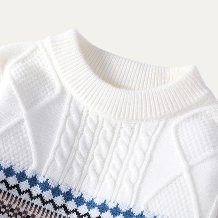 Crestmoor | Herre strik varm rund hals trøje med Nordic Pattern