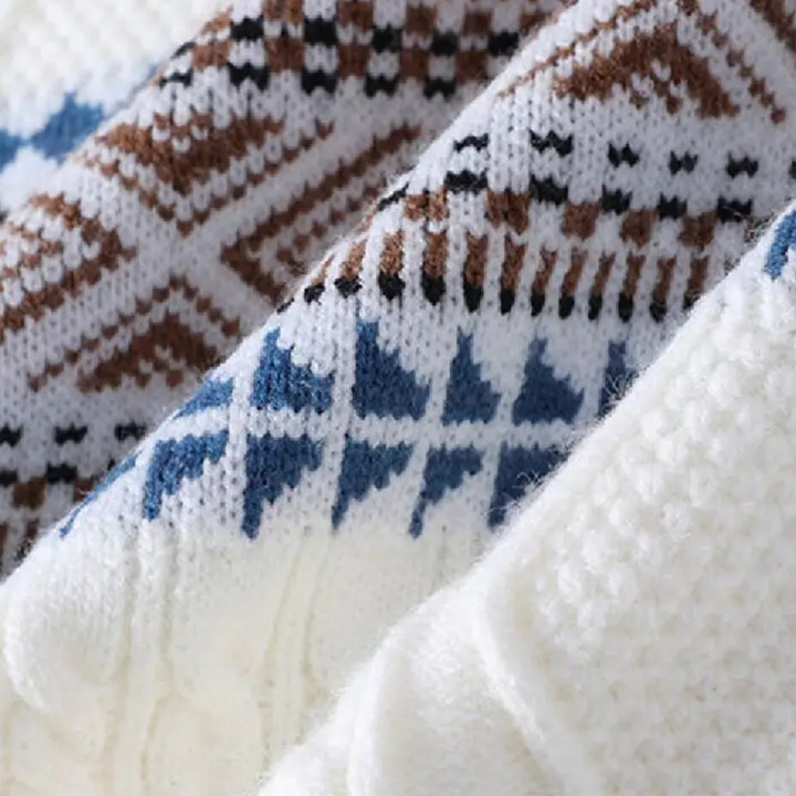Crestmoor | Herre strik varm rund hals trøje med Nordic Pattern