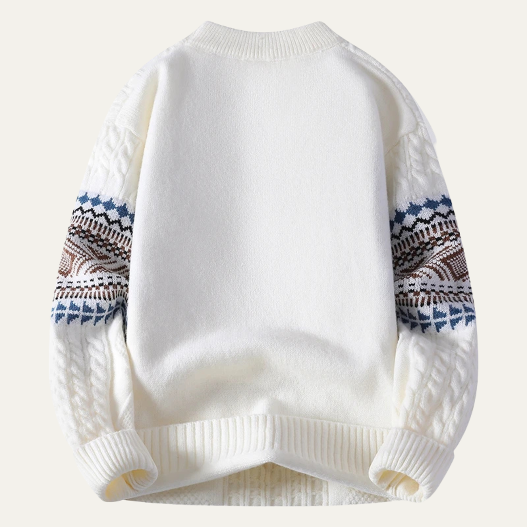 Crestmoor | Herre strik varm rund hals trøje med Nordic Pattern