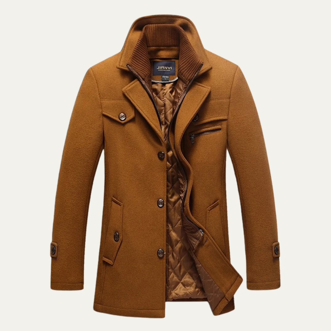 Freja Andersen | Herre uldblanding trenchcoat med quiltet Lining