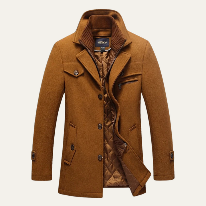 Freja Andersen | Herre uldblanding trenchcoat med quiltet Lining