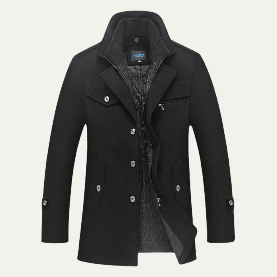 Freja Andersen | Herre uldblanding trenchcoat med quiltet Lining