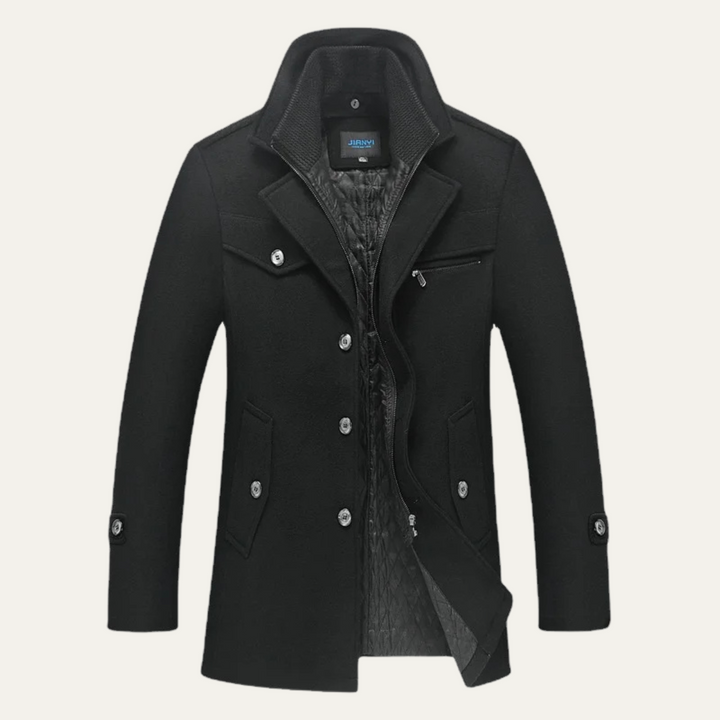 Freja Andersen | Herre uldblanding trenchcoat med quiltet Lining