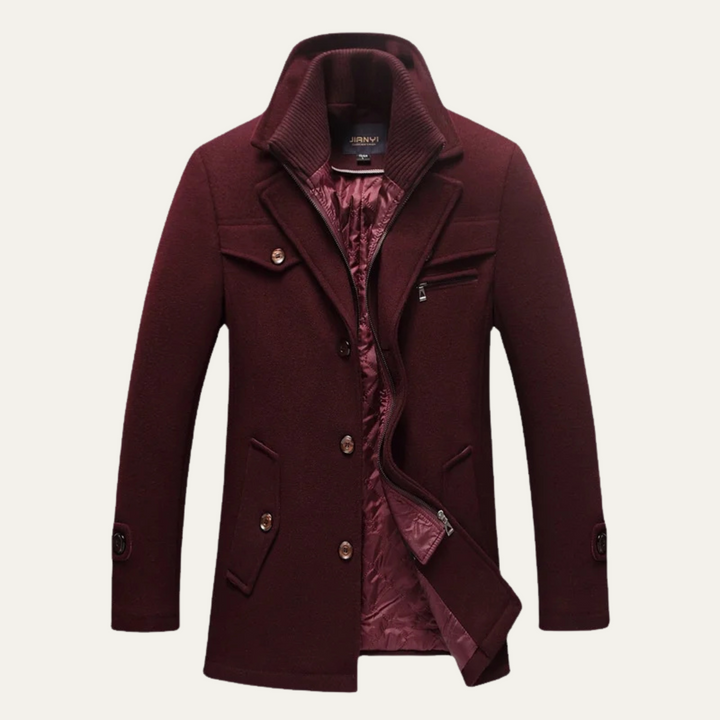 Freja Andersen | Herre uldblanding trenchcoat med quiltet Lining