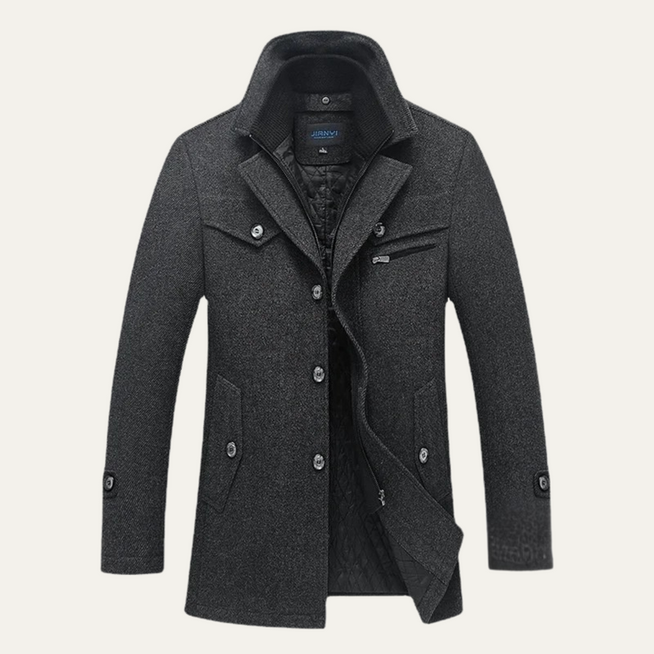 Freja Andersen | Herre uldblanding trenchcoat med quiltet Lining
