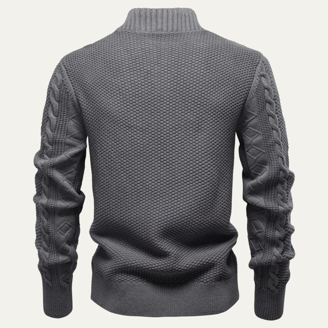 Freja Andersen | Herre slim fit kabelstrik Zip cardigan