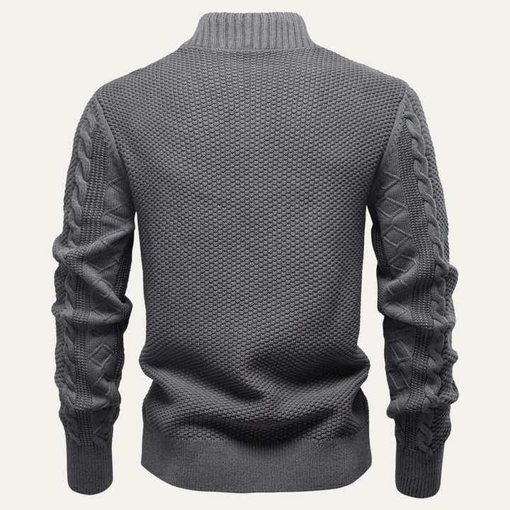 Freja Andersen | Herre slim fit kabelstrik Zip cardigan