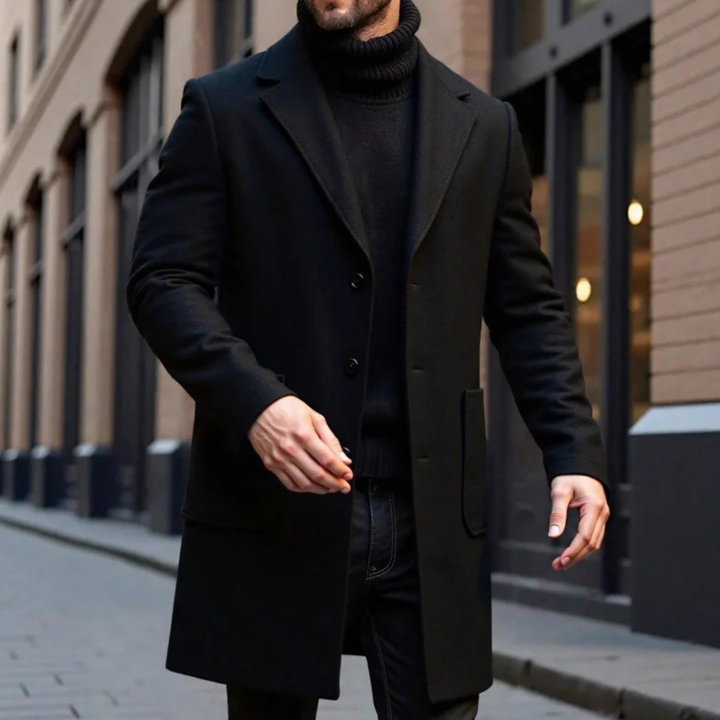 Freja Andersen | Herre klassisk vinter slim fit uld Overcoat