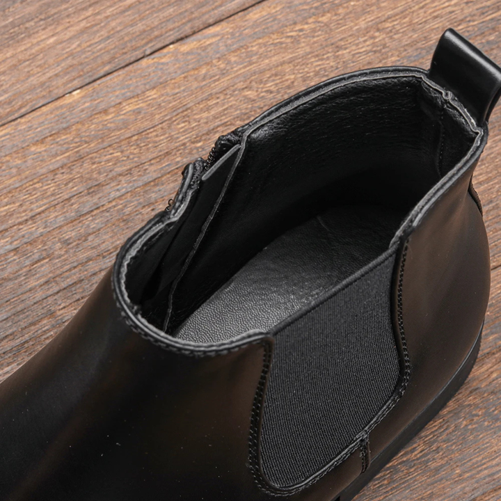 Agrigento | Herre Chelsea læder Ankle støvler med Elastic Side Panels