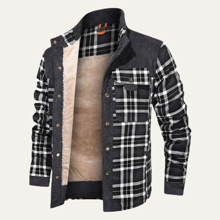 Freja Andersen | Herre varm vinter Plaid Check jakke