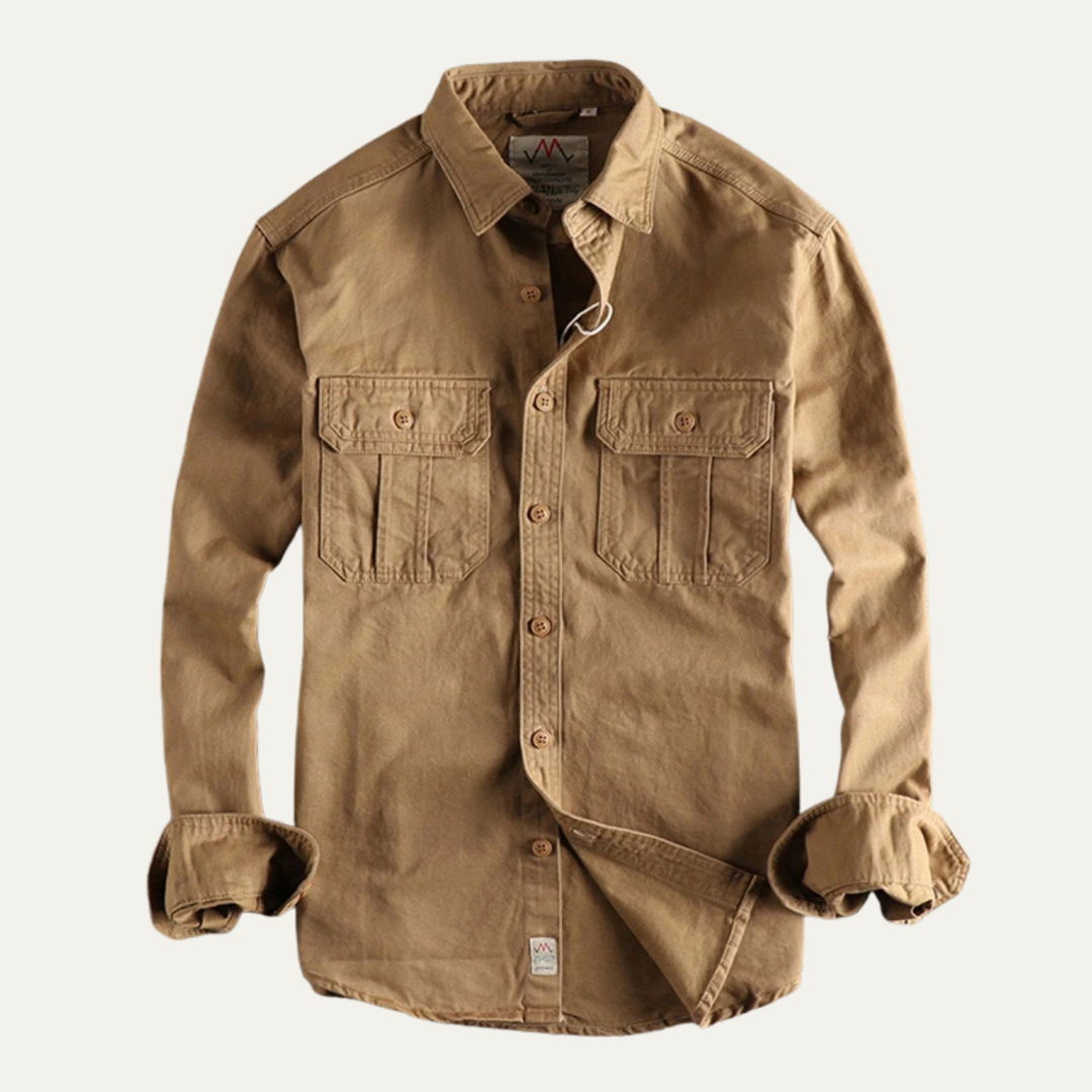 Freja Andersen | Herre vintage Washed Utility afslappet skjortejakke