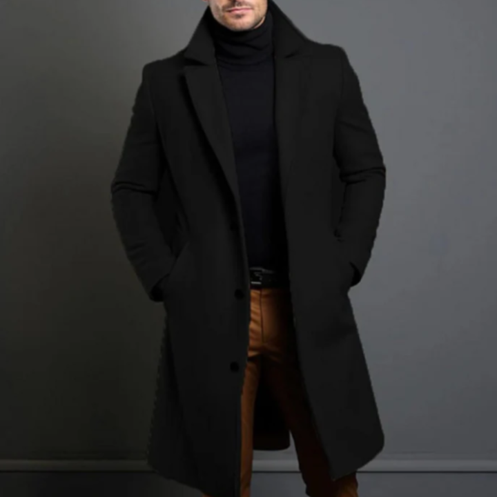 Freja Andersen | Herre Elegant klassisk uld vinter Overcoat