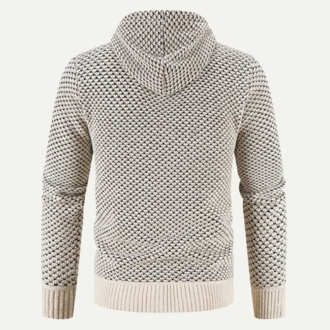 Freja Andersen | Herre strikket fleeceforet Zip Up vinter Hoodie jakke