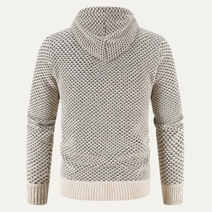Freja Andersen | Herre strikket fleeceforet Zip Up vinter Hoodie jakke