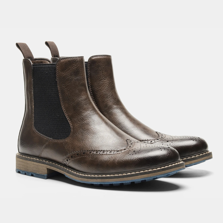 Monopoli | Herre klassisk Brogue Slip On Chelsea-støvler