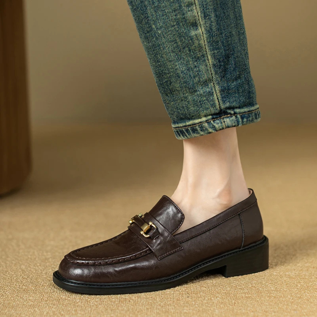Montepulciano | Herre klassisk Slip On læder loafers med Metal Buckle