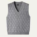 Freja Andersen | Herre varm tekstureret strikket V-hals Vest