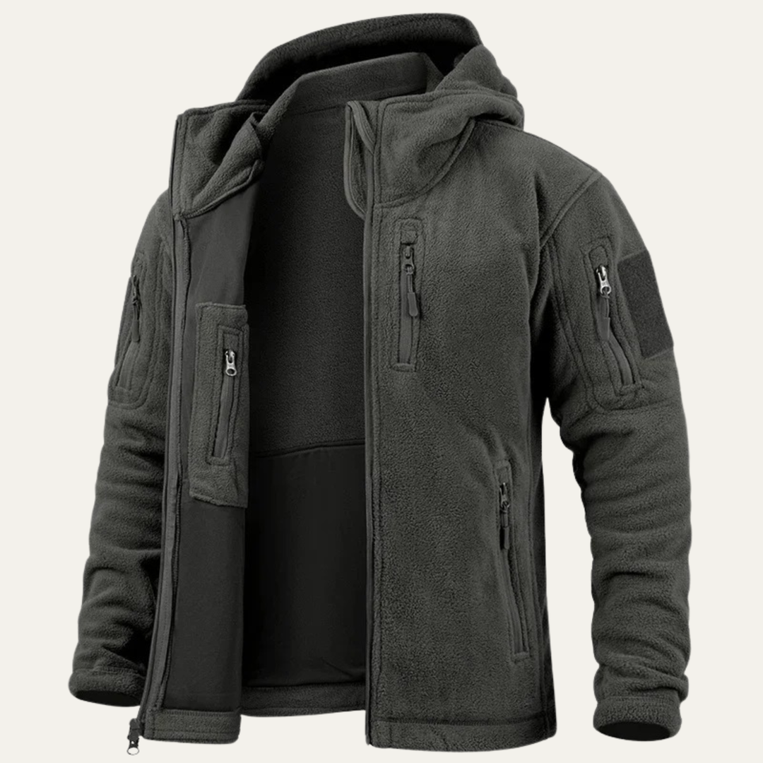 Freja Andersen | Herre varm Tactical Fleece jakke med Hood and Multi Pockets