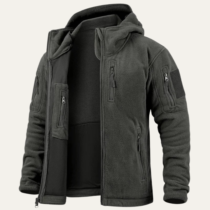 Freja Andersen | Herre varm Tactical Fleece jakke med Hood and Multi Pockets