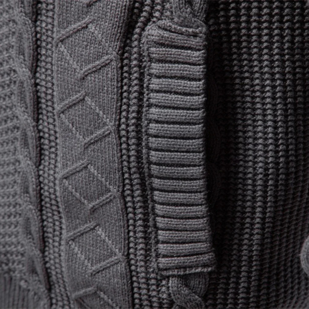 Freja Andersen | Herre slim fit kabelstrik Zip cardigan