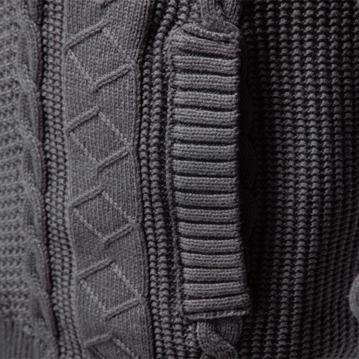 Freja Andersen | Herre slim fit kabelstrik Zip cardigan