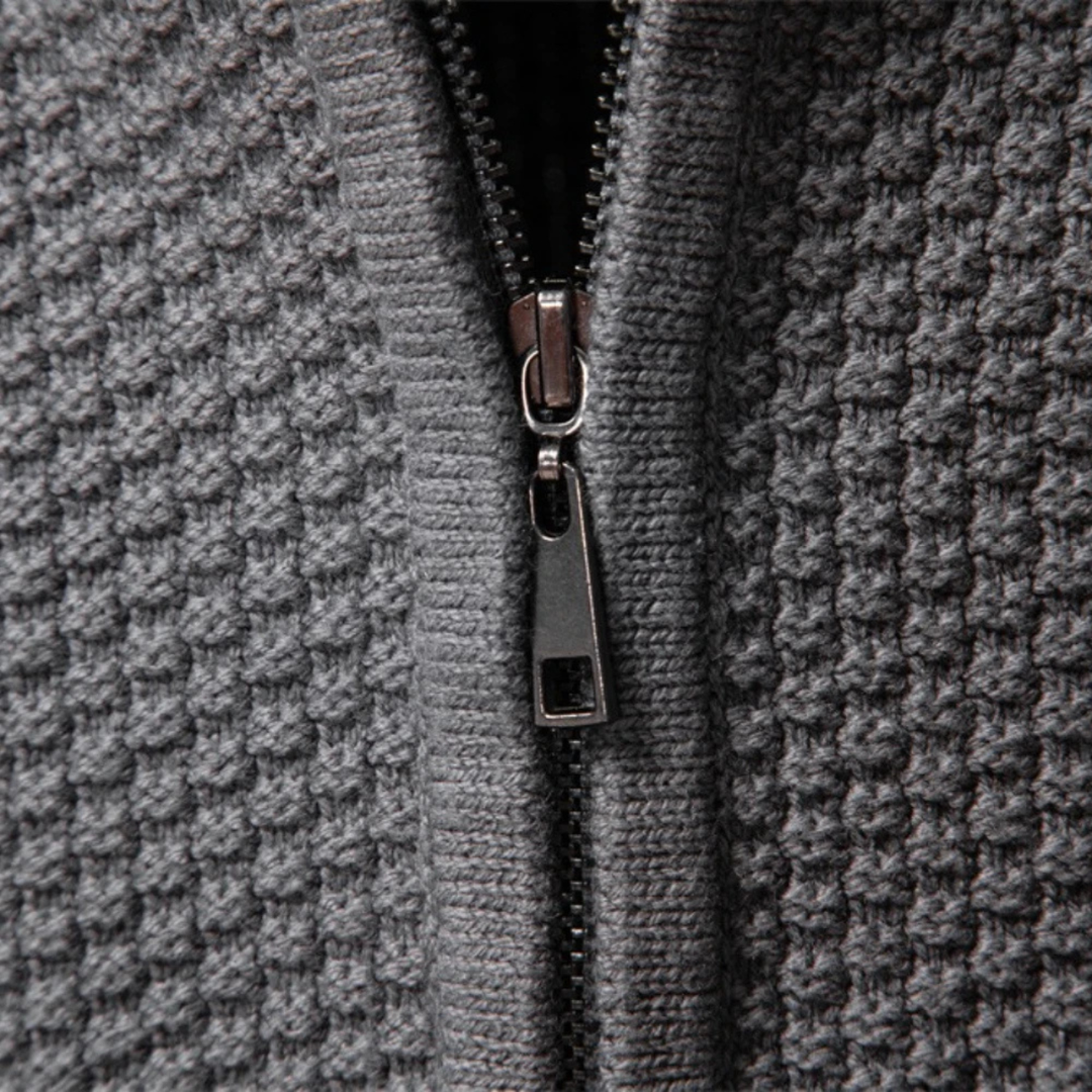 Freja Andersen | Herre slim fit kabelstrik Zip cardigan