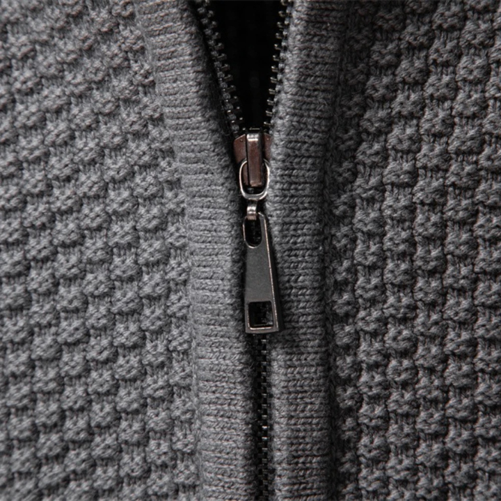 Freja Andersen | Herre slim fit kabelstrik Zip cardigan