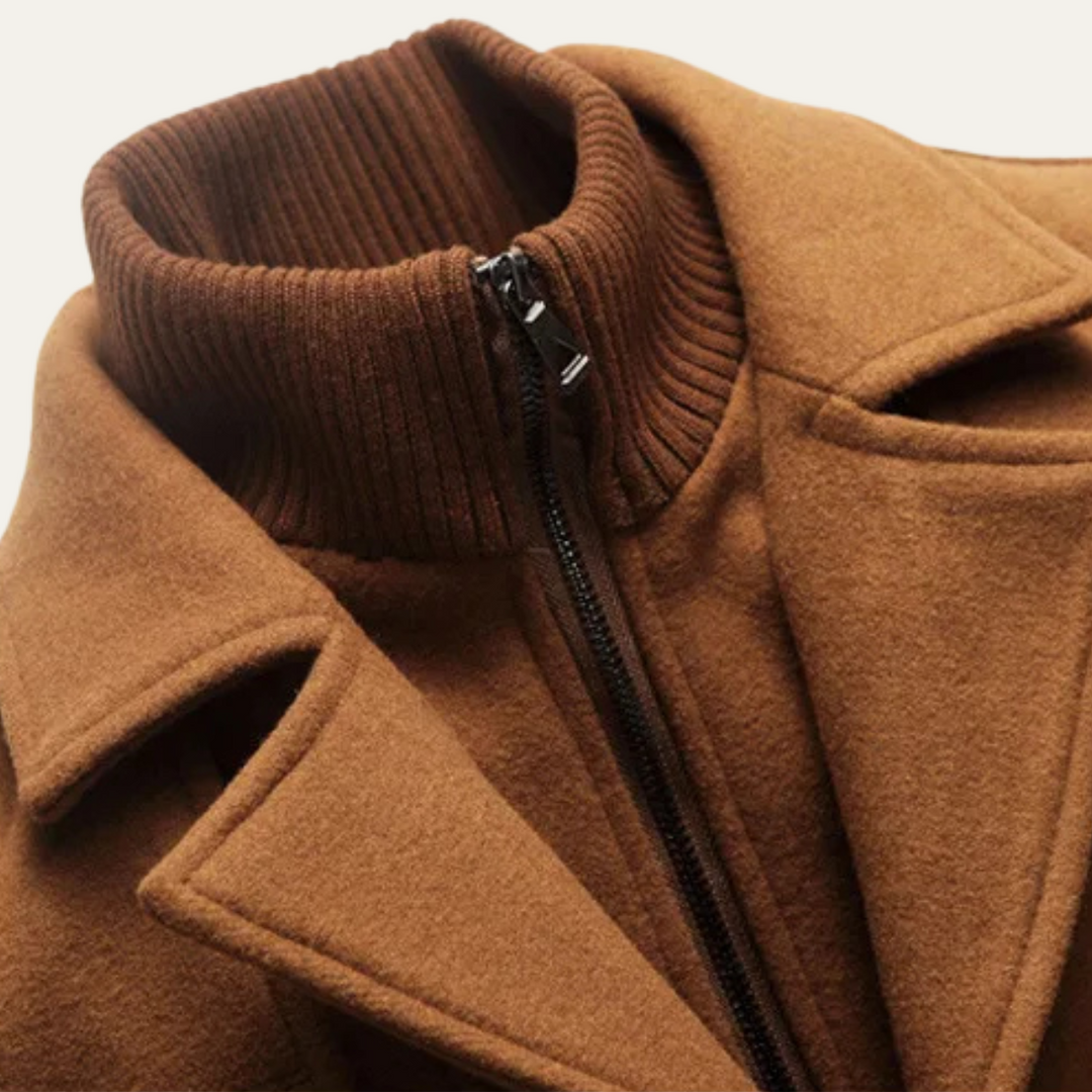 Freja Andersen | Herre uldblanding trenchcoat med quiltet Lining