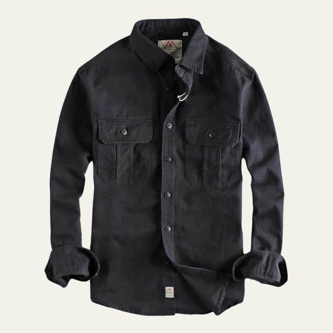 Freja Andersen | Herre vintage Washed Utility afslappet skjortejakke