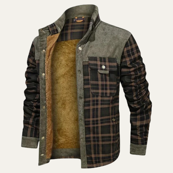 Freja Andersen | Herre varm vinter Plaid Check jakke