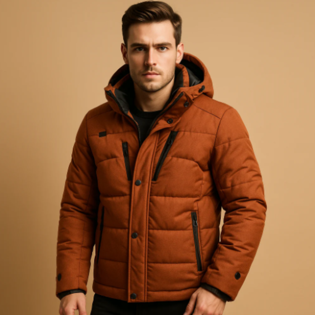 Freja Andersen | Herre varm puffer Parka jakke med Detachable Hood