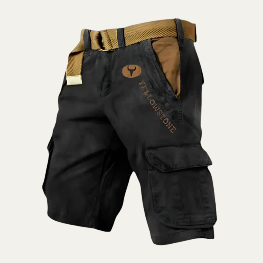 Freja Andersen | Herre Multi Pocket taktisk cargo shorts med bælte