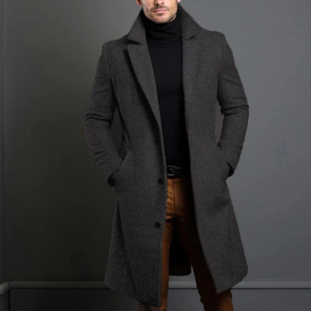 Freja Andersen | Herre Elegant klassisk uld vinter Overcoat